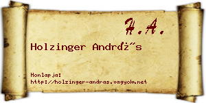 Holzinger András névjegykártya